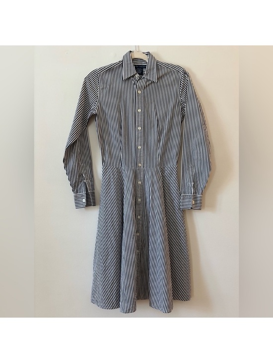 Ralph Lauren Blue Label Dresses & Skirts - Ralph Lauren Blue Label Striped Midi Long Sleeve Shirt Dress‎ Women's size 2